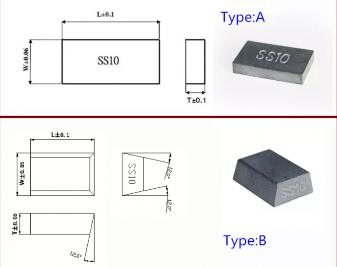 SS10 Tungsten Cemented Carbide Brazing Tips nickel coating